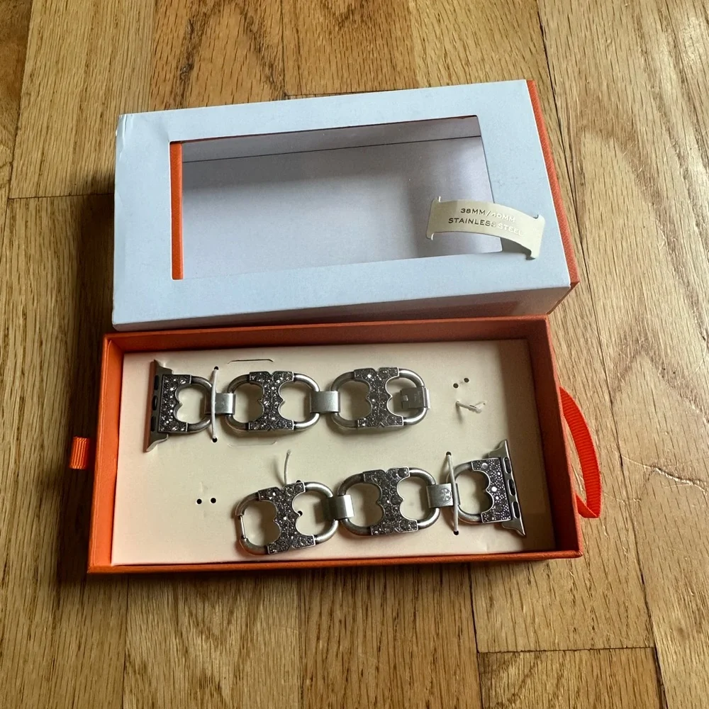 Tory Burch Double T Pavé Link Apple Watch® Bracelet
